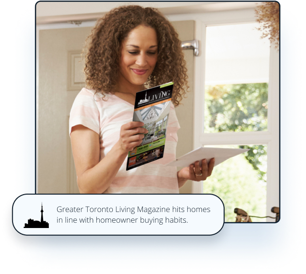Wealthy home owner reading Greater Toronto Living